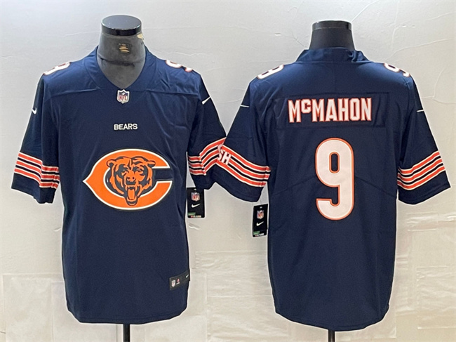Men's Chicago Bears #9 Jim McMahon Navy Team Big Logo Limited Vapor untouchable Limited Stitched Jersey Men's Chicago Bears #9 Jim McMahon Navy Team Big Logo Limited Vapor untouchable Limited Stitched Jersey